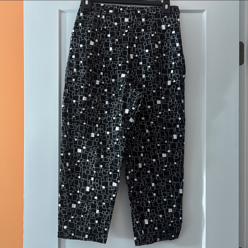 Briggs Black and White Geometric Print Pants